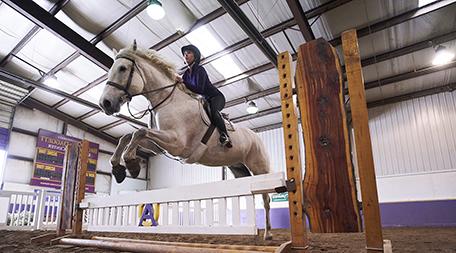 image of rider jumping horse