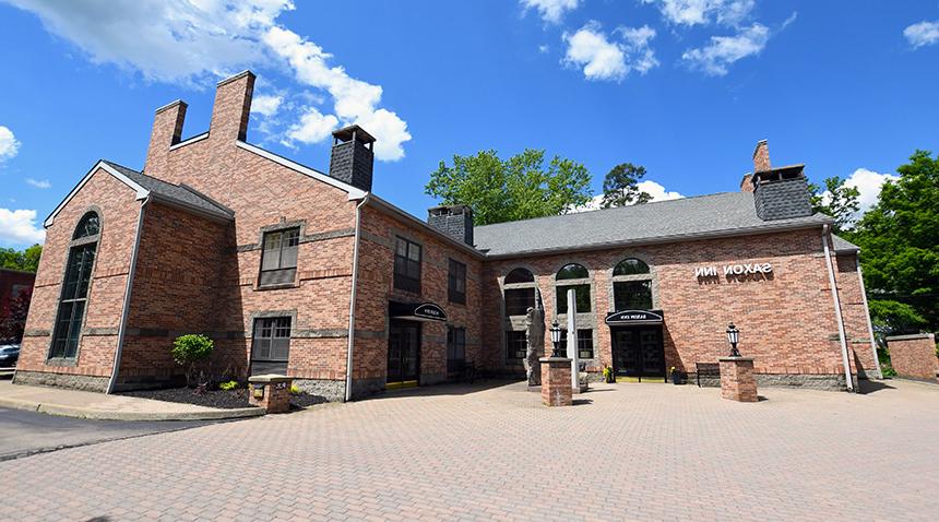 Outside the Saxon Inn showing the Victorian building how it can be seen from the street.